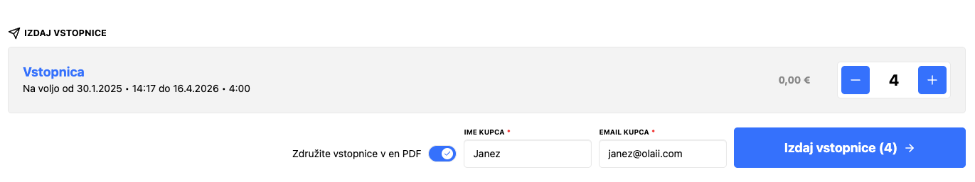 Izdaja vstopnic