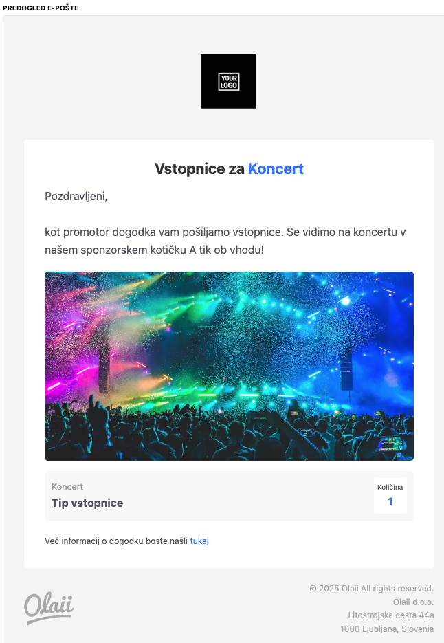 Predogled email sporočila