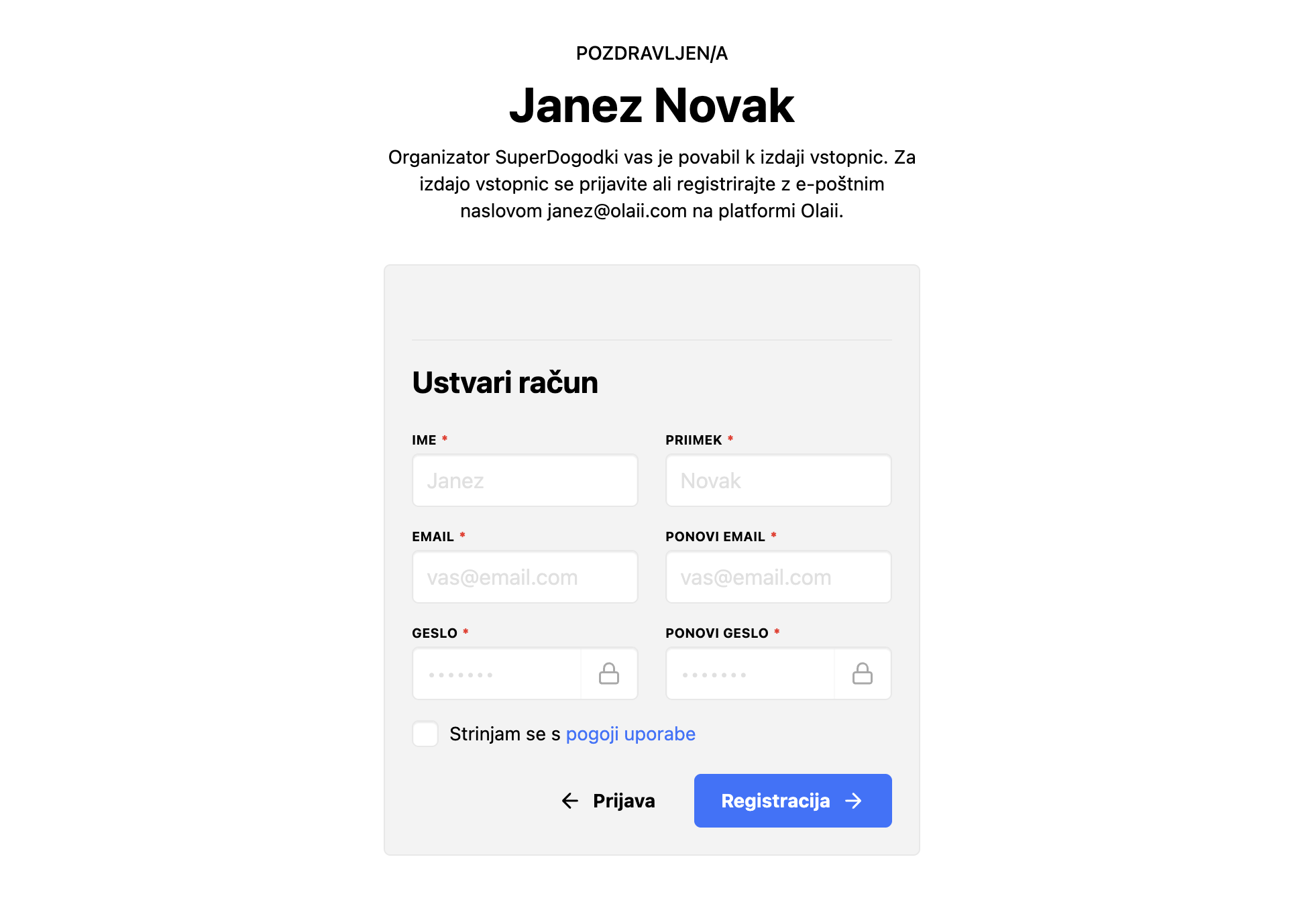 Registracija
